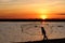 Cambodia. Sunrise. West Lake. Siem Reap province.