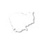 Cambodia - white 3D silhouette map of country area with dropped shadow on white background. Simple flat vector