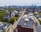Cambridge city center aerial view, Massachusetts, USA