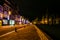 Cambridge city, UK at night, Christmas lights