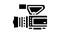 camcoder video production film glyph icon animation