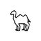 Camel animal thin line icon isolated on a white background