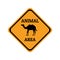 Camel animal warning traffic sign design vector illustration