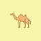 camel colored field outline icon. Element of Arabian culture icon for mobile concept and web apps. Field outline camel icon can us