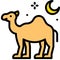 Camel with crescent icon, ramadan festival related vector