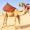 Camel in desert. AI image