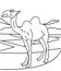 Camel in the dessert coloring page