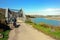 Camel Estuary, Cornwall, UK - April 11th 2018: Cyclists on the d