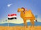Camel with flag Egypt