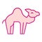 Camel flat icon. Desert caravan animal silhouette. Animals vector design concept, gradient style pictogram on white