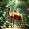 Camel hyper realistic photograph in forest ai generated