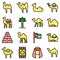 Camel icons set vector flat