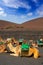 Camel in Lanzarote in timanfaya fire mountains