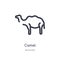 Camel outline icon. isolated line vector illustration from animals collection. editable thin stroke camel icon on white background