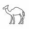 Camel Outline Icon Vector Illustration