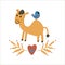 Camel painted in flat style for the design of children`s books, clothes