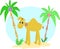 Camel and Palm Trees