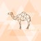 Camel polygonal on orange background.