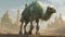 Camel Tailed Beast In Aetherpunk Desert City