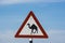 Camel traffic sign, attention camel sign in Oman