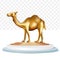 Camel vector illustration metal gold color