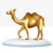 Camel vector illustration metal gold color