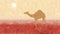 Camel walking in the desert animation.