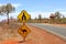 Camel warning road sign in Uluru Kata Tjuta National Park