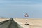 Camel warning sign desert highway in dhofar salalah Oman Middle East