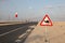 Camel warning sign at the highway