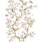 Camellia blossom tree With sparrow, finches, butterflies, dragonflies