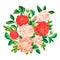 Camellia bouquet icon, cartoon style