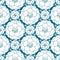 Camellias and cherry blossoms blue monochrome floral pattern. Japanese print vector design background