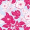 Camellias pattern. Vector seamless texture.