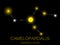 Camelopardalis constellation. Bright yellow stars in the night sky. A cluster of stars in deep space, the universe. Vector