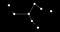 Camelopardalis constellation. Stars in the night sky. Constellation in line art style in black and white. Cluster of stars and