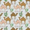Camels and cactus in the desert pattern.