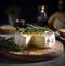 camembert cheese baked with rosemary
