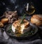 camembert cheese baked with rosemary