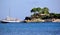 Cameo Island and Agios Sostis port in Zakynthos