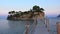 Cameo Island Agios Sostis rope bridge in Zakynthos at sunset