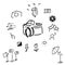 Camera accessories drawing icons