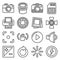 Camera Accessories and Photography Icons Set. Line Style Vector