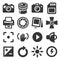 Camera Accessories and Photography Icons Set. Vector