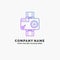 camera, action, digital, video, photo Purple Business Logo Template. Place for Tagline