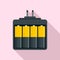 Camera battery charger icon, flat style