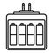Camera battery charger icon, outline style