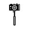 Camera, black selfie stick icon