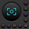 Camera brightness setting dark push buttons with color icons
