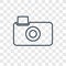 Camera concept vector linear icon isolated on transparent background, Camera concept transparency logo in outline style